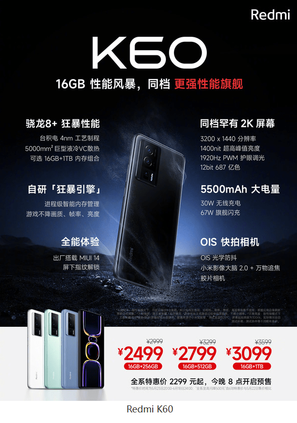 京东手机:Redmi K60：京东新版本特惠 1TB超大内存手机仅需2899元-第2张图片-太平洋在线下载